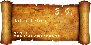Balla Indira névjegykártya