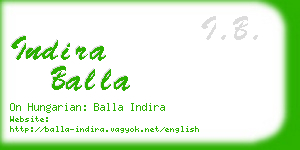 indira balla business card